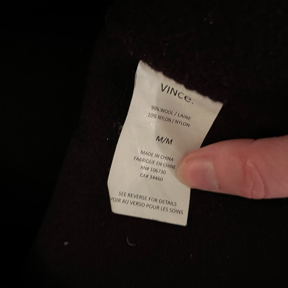 Vince Double Breasted Wool Blend Pea Coat Mulberry - Picture 6 of 6
